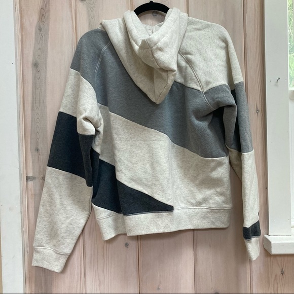 Faherty Striped Grey Ripple Pullover Cotton Hoodie - Picture 7 of 9